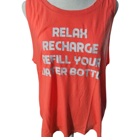 New Pair Womens Black and Relax,Recharge and Refill Your Water Bottle Sleeveless - Picture 5 of 10